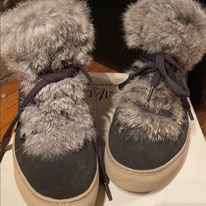 Cougar Daniel Suede fur lined boot/sneaker Size 6.5 Pewter